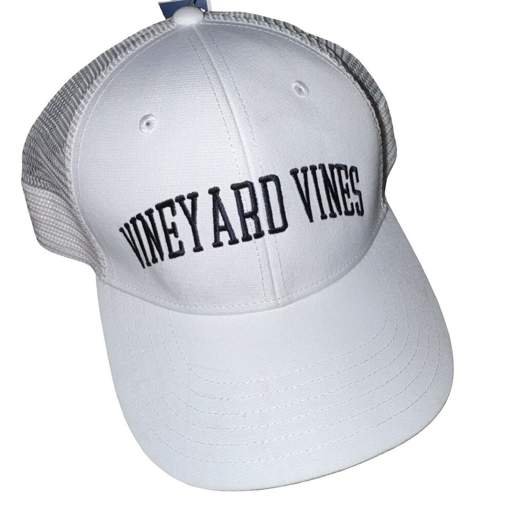 Vineyard Vines White Trucker Hat w/Blue Font New w/Tags
